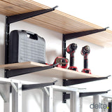 Heavy Duty Wood and Lumber Storage Rack (2-Pack), Holds Up To 960 lbs - Easy to Install Mounted Rack - Steel Construction Storage Solution For Delta Cycle & Home