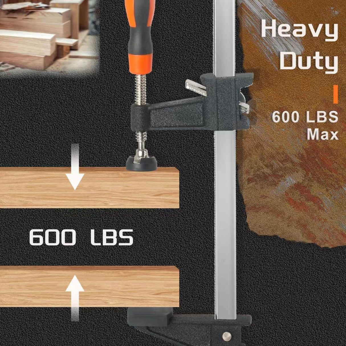 Woodworking Clamps,ACOSEA 4-Pack 12 Inch Bar Clamps Heavy Duty Adjustable and Release Quickly,Wood Clamps Throat Depth 2.5 Inch Clamps Force 600 Lbs ACOSEA