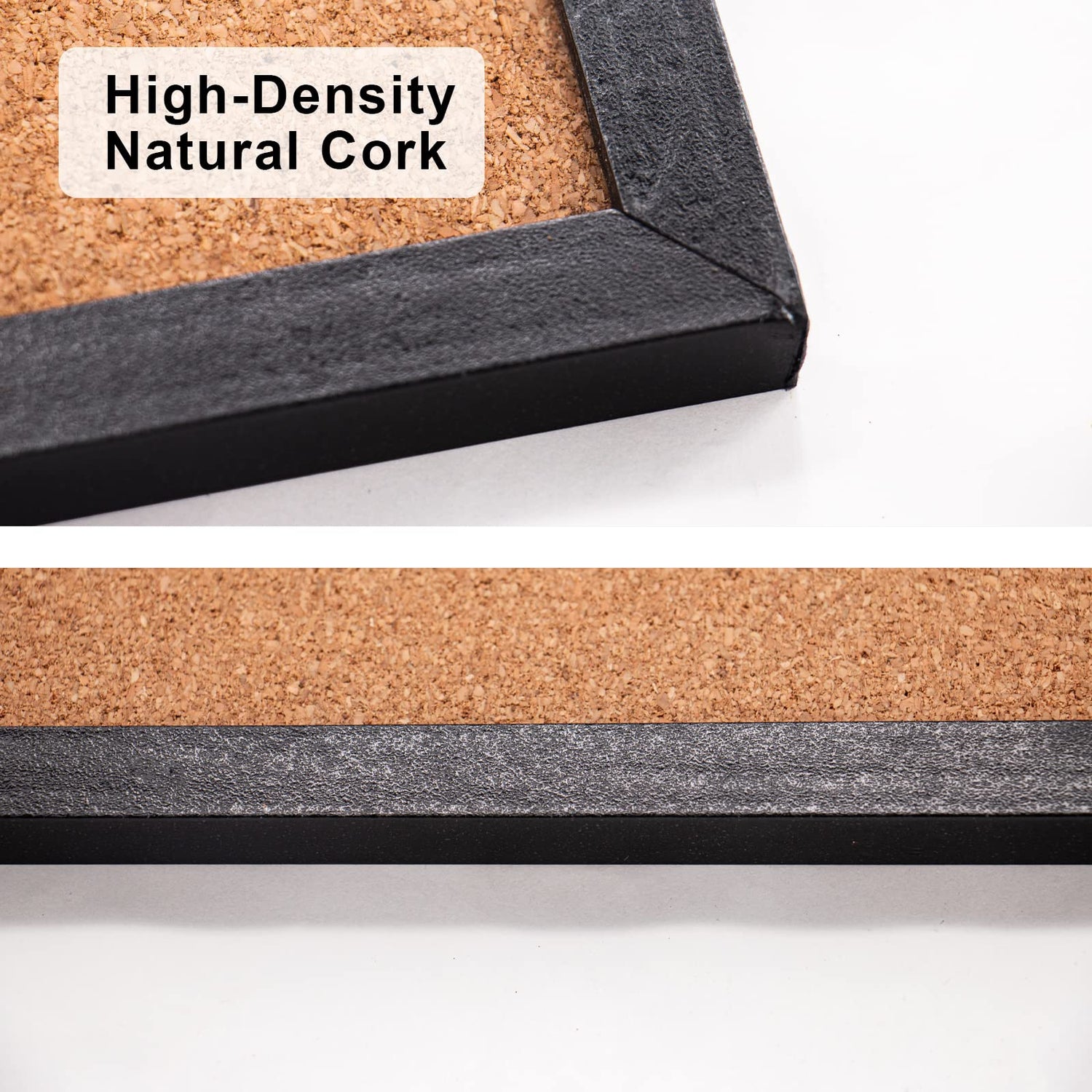 Black Cork Board Bulletin Board, 17.7"X 13.3" pin Boards for Walls, Oak Wood Finish Frame, Wall Mounted Cork Board for Office Home and School(Pins, BGJRBY