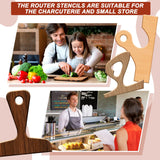 5 Pcs Acrylic Charcuterie Board Handle Template Clear Cutting Board Router Template Angled Curvy Triangle Woodworking Tracing Stencils Laser Cut Nuanchu