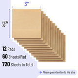 Mr. Pen- Kraft Sticky Notes, 3”x3”, 12 Pads, Brown Sticky Notes, Craft Paper Sticky Notes, Kraft Paper Sticky Notes, Sticky Notes Brown, Craft Paper Mr. Pen