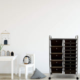 Seville Classics Rolling Utility Organizer Storage Cart for Home Office, School, Classroom, Scrapbook, Hobby, Craft, 15 Drawer, Black Seville Classics