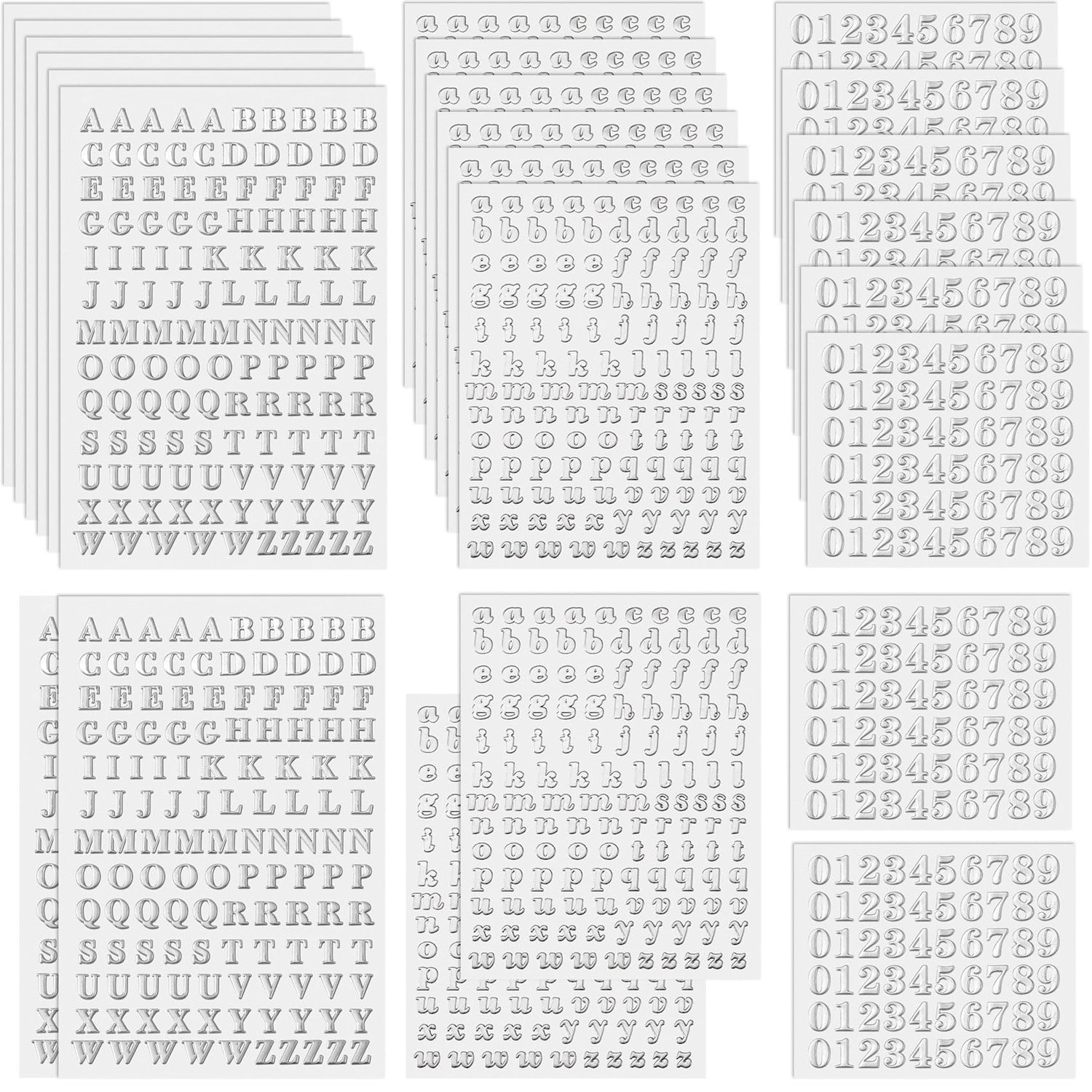 ANCIRS 24 Pack Resin Mini Letter Stickers for Nail Art, Glittering Epoxy Alphabet Number Stickers, Self Adhesive Scrapbook Stickers for Decoration ANCIRS