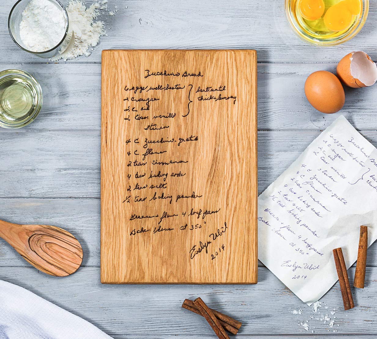 Mom and Grandma Handwritten Recipe Cutting Board, Personalized Family Recipe Cutting Board, Engraved keepsake gift, Christmas gifts for Mom and - WoodArtSupply