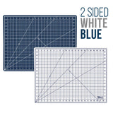 U.S. Art Supply 18" x 24" White/Blue Professional Self Healing 5-6 Layer Double Sided Durable Non-Slip Cutting Mat Great for Scrapbooking, Quilting, U.S. Art Supply