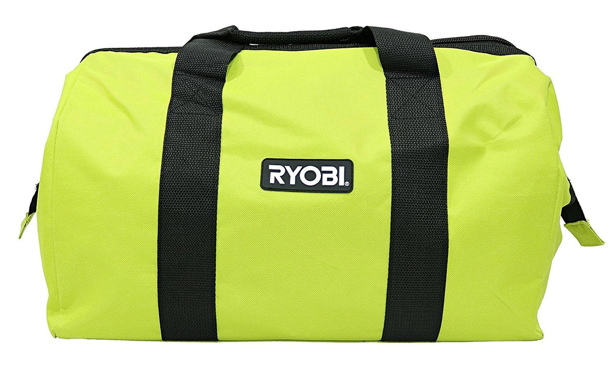 Green Wide Mouth Collapsible Genuine OEM Contractor’s Bag w/Full Top Single Zipper Action and Cross X Stitching Ryobi