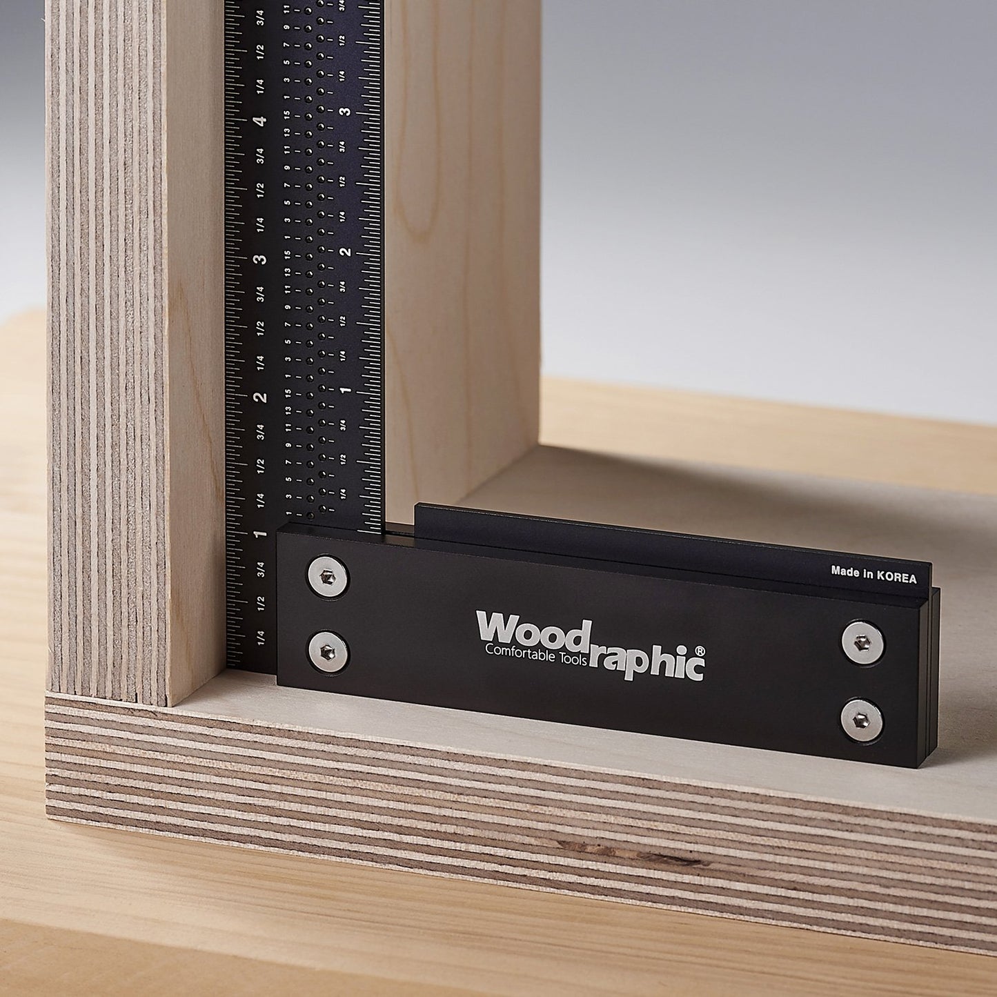 Woodraphic Precision Square 8-inch Guaranteed T Measurements Ruler for Measuring and Marking Woodworking Carpenters - Aluminum Steel Framing - WoodArtSupply