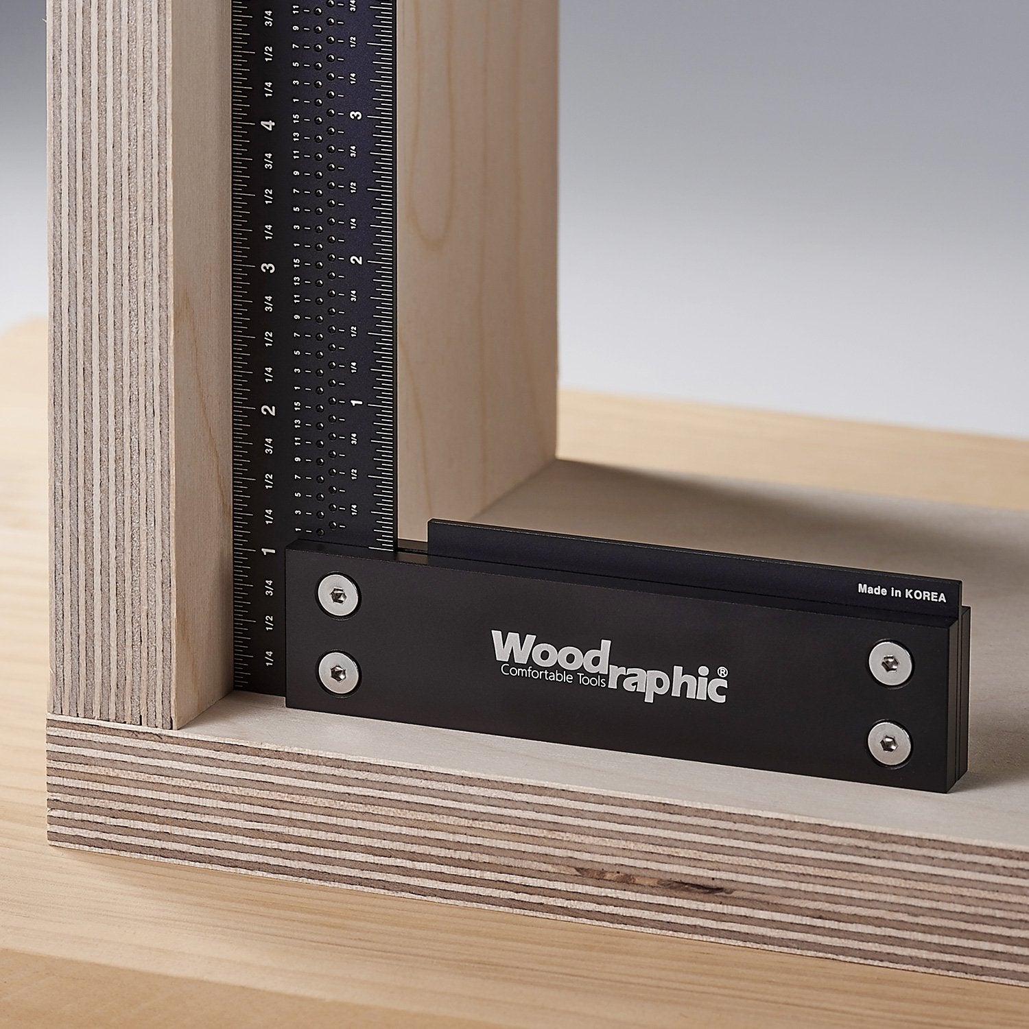 Woodraphic Precision Square 8-inch Guaranteed T Measurements Ruler for Measuring and Marking Woodworking Carpenters - Aluminum Steel Framing - WoodArtSupply