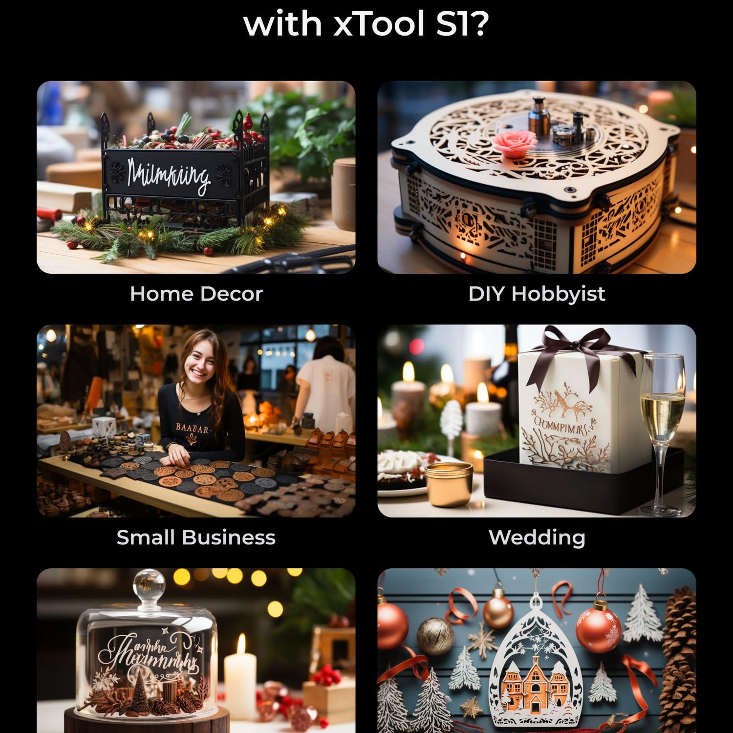 xTool S1 20W Enclosed Diode Laser Engraver and Cutter Includes Smart Air Assist, Honeycomb, 1064nm Infrared Laser Module for Woodworking, Jewelry xTool