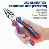 WORKPRO 8" Linesman PRO Screw Extractor Pliers(Combination Pliers) with Unique Non-slip Jaws, Stripped Screw Remover Tool, Lineman Pliers for Quickly WORKPRO
