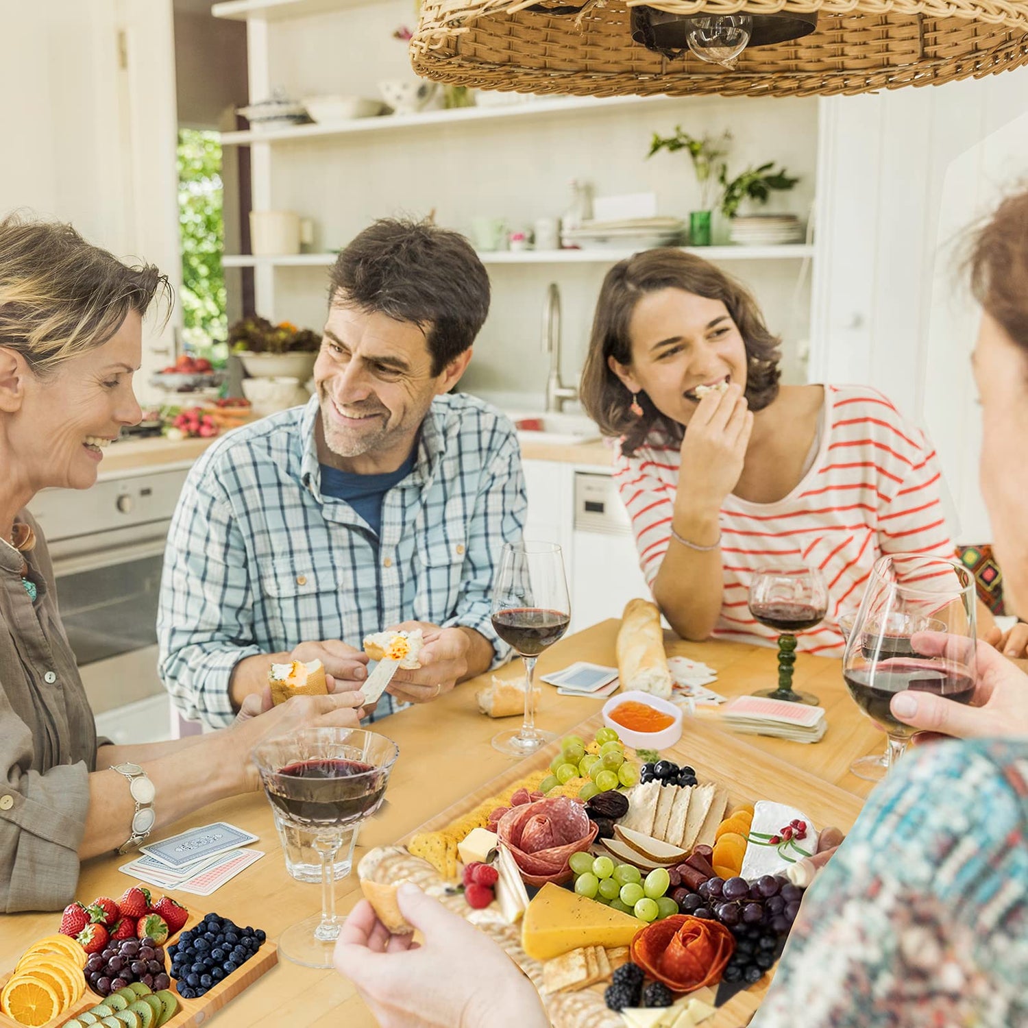 Large Charcuterie Cheese Board and Knife Set, 3 Drawers Kitchen Charcuterie Platter & Large Serving Tray - House Warming, Anniversary Wedding Gifts YZS Housm