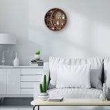 Wooden Crescent Sun Moon Shelf Wall Decor - Decorative Boho Home Hanging Display Shelf for Bedroom, Dorm, Nursery - Easy Mount Storage for Crystals Nimpro