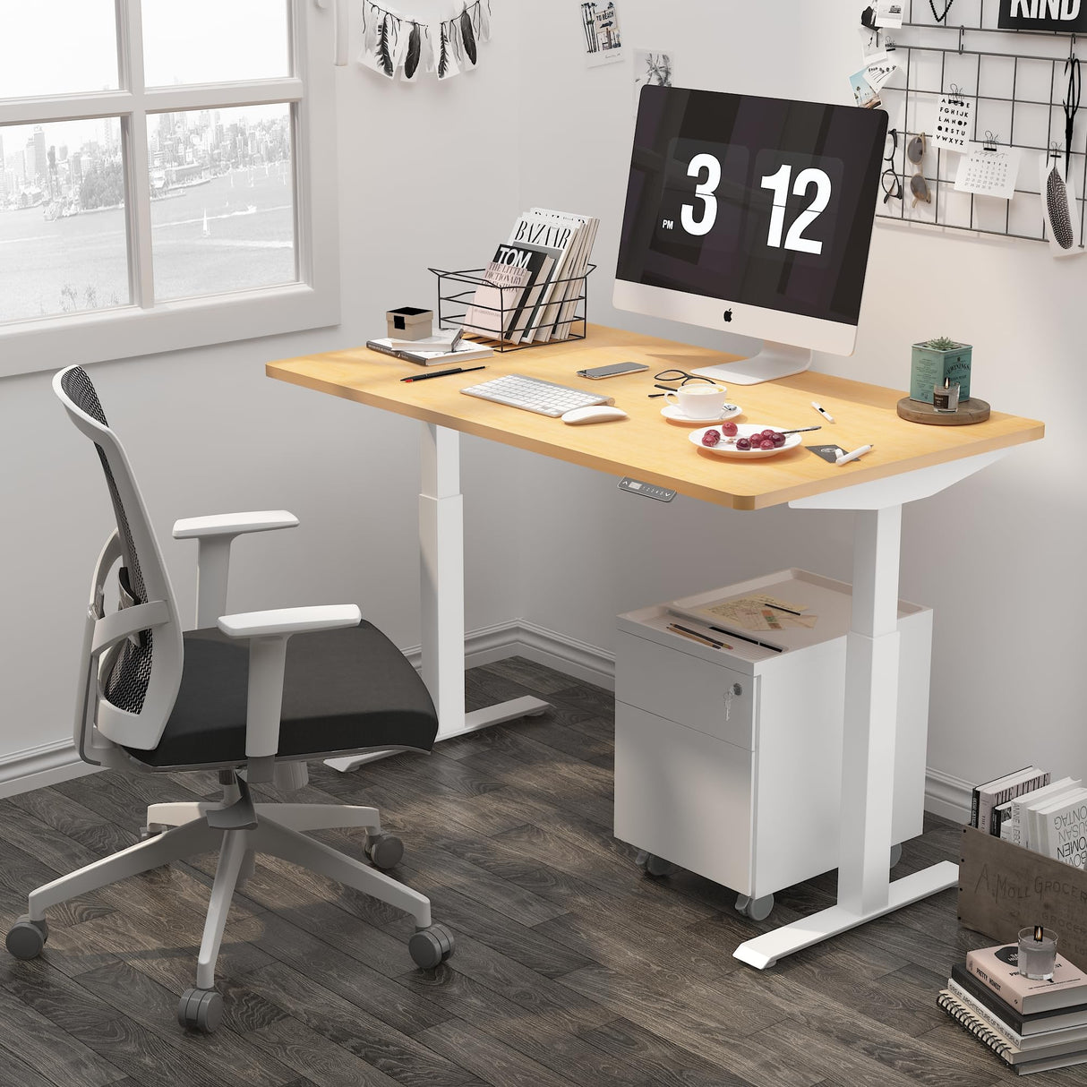 ALFA BUSINESS 55" x 28" Universal Table Top, Solid One Piece Wooden Desktop, Tabletop for Standard & Sit to Stand Desk Frame, Counter Top for Home or ALFA BUSINESS