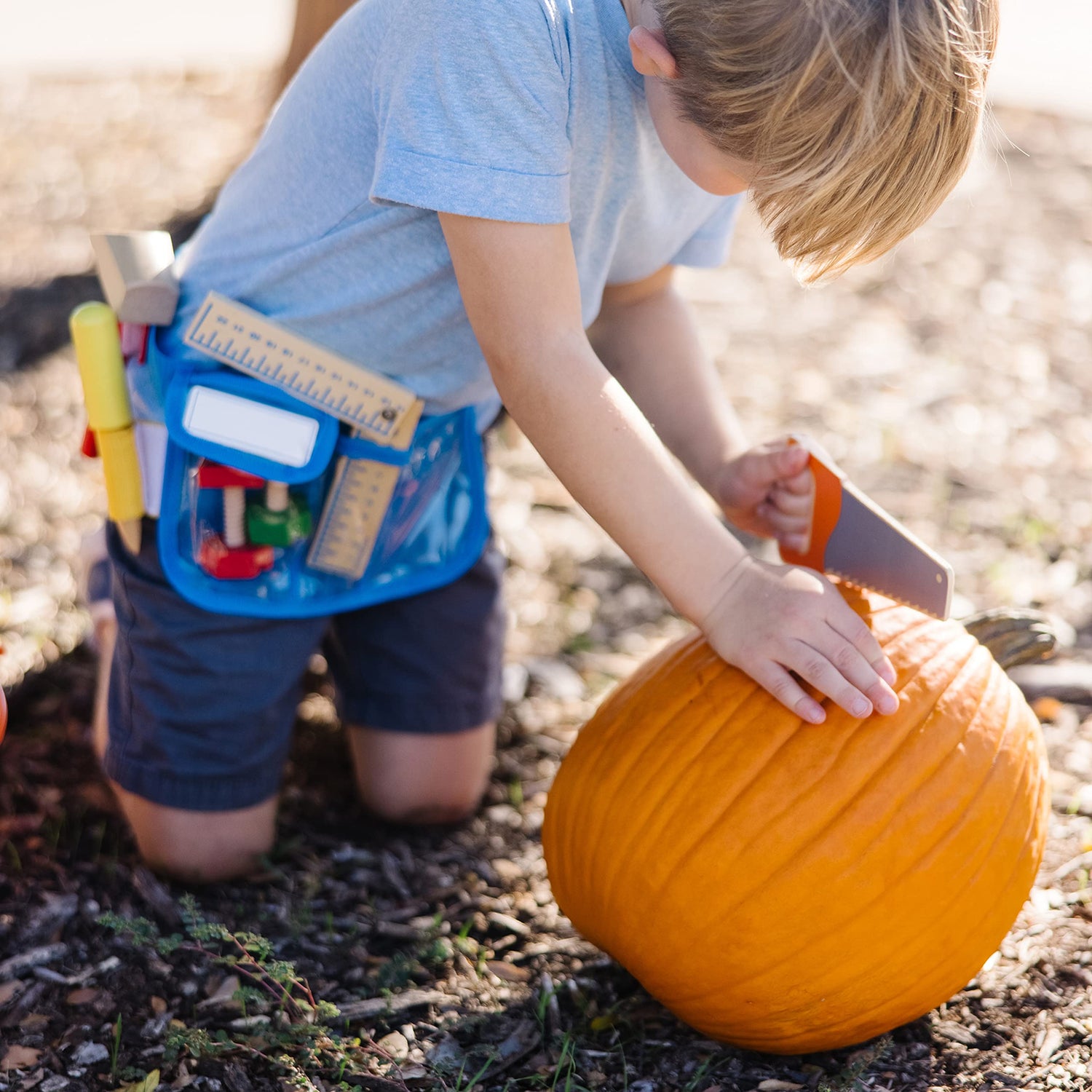 Melissa & Doug Deluxe Tool Belt Set - 5 Wooden Tools, 8 Building Pieces, Adjustable Belt Melissa & Doug