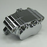 Chrome Ultima 4-piston Billet Aluminum Motorcycle Brake Caliper WITH PADS - Mounting Kits Also Available - Harley Chopper Bobber Cafe Racer Billet Proof Designs