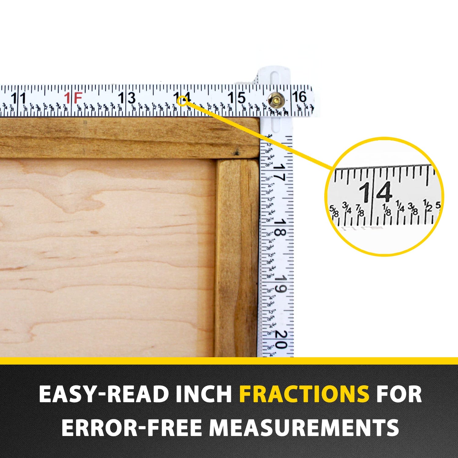 Perfect Measuring Tape Co. FR-72 Carpenter's Folding Rule Lightweight Composite Construction Ruler (Folding Yard Stick) with Easy-Read Inch Fractions PERFECT MEASURING TAPE