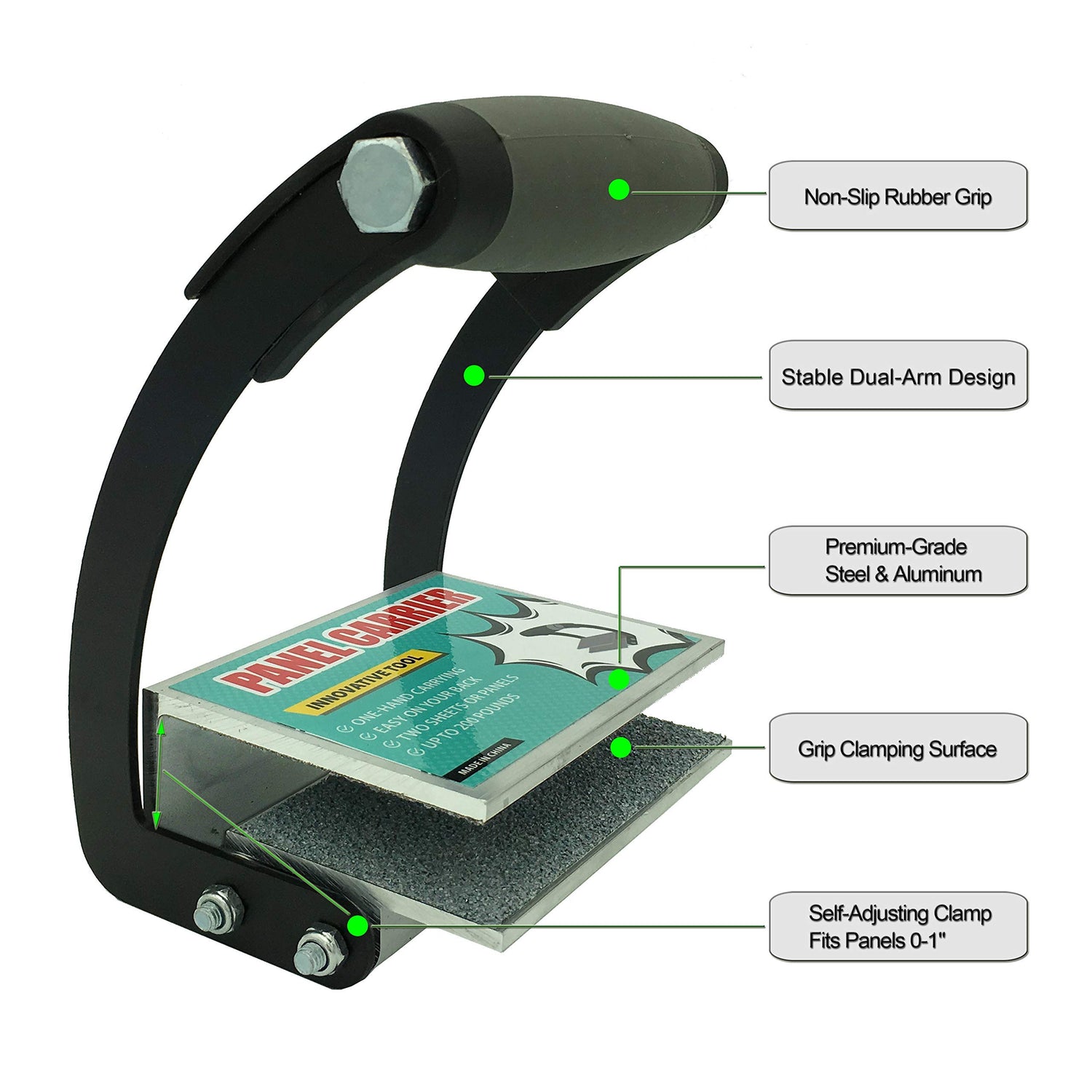 CartLife Plywood and Drywall Panel Carrier Tool,Sheetrock Gripper,Heavy Duty Metal Gripper for Clamp Wood Board or Drywall Lifter with Single Hand CARTLIFE