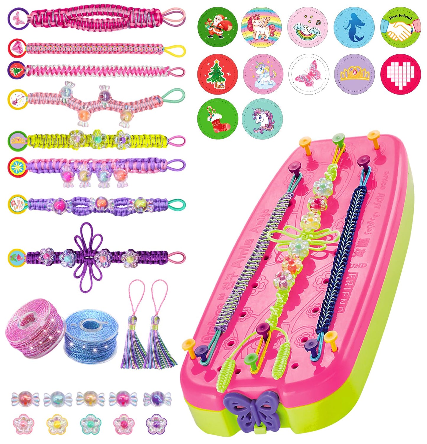 Friendship Girls Bracelet Making Kit - DIY Bracelet Kits Kids Toys Girls Gifts Ideas Ages 6 7 8 9 10 11 12 Year Old Birthday Present for Teen Girl