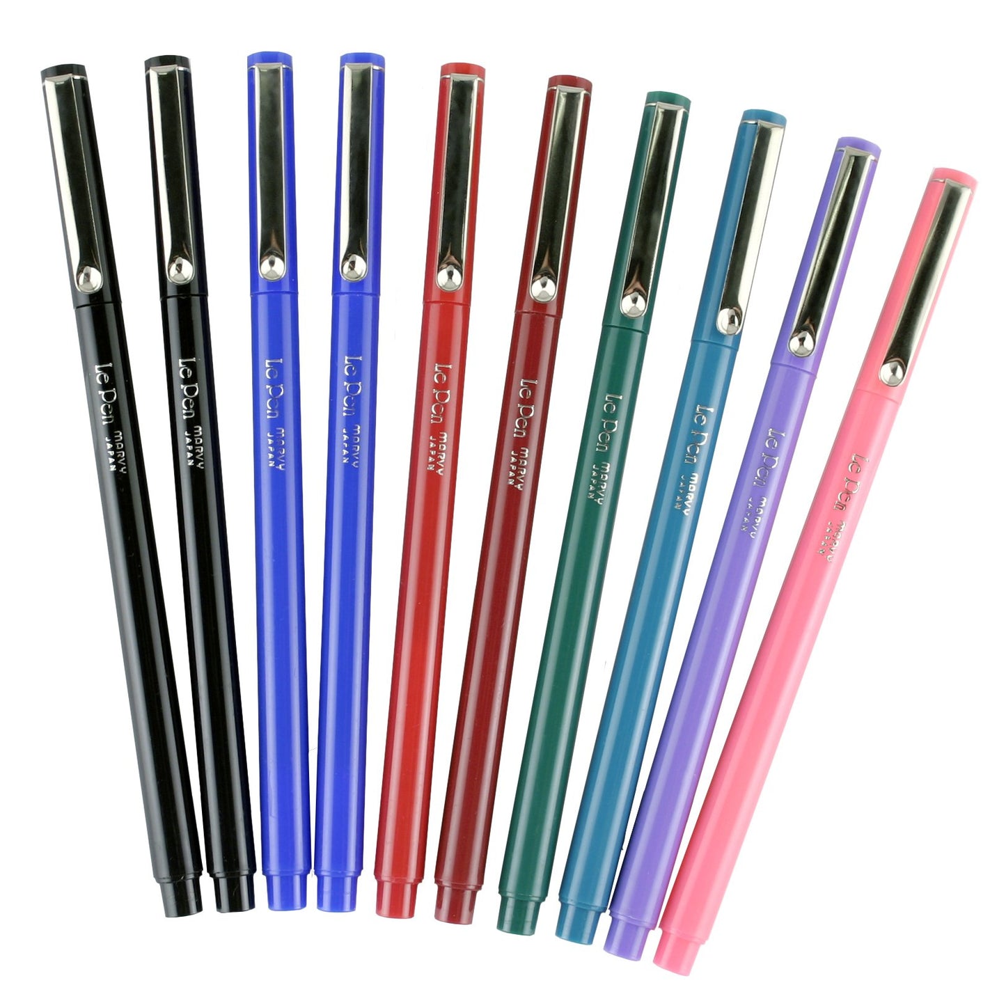 Uchida 430010A , Le Pen, 0.3 Millimeter point, Pen Set, 10 Pack, Multicolor - WoodArtSupply