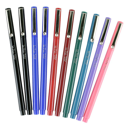 Uchida 430010A , Le Pen, 0.3 Millimeter point, Pen Set, 10 Pack, Multicolor - WoodArtSupply