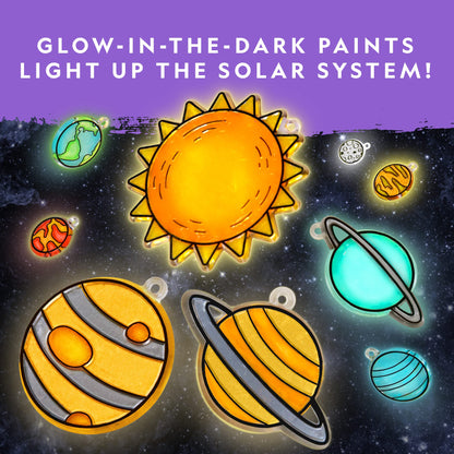 NATIONAL GEOGRAPHIC Kids Window Art Kit - Stained Glass Solar System Arts & Crafts Kit with Glow in The Dark Planets, Use as Window Suncatchers, - WoodArtSupply