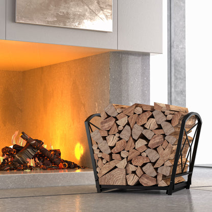 Fire Beauty Firewood Log Rack, Iron Wood Lumber Storage Holder for Fireplace, Heavy Duty Log Storage Bin for Firepit Stove Accessories - WoodArtSupply