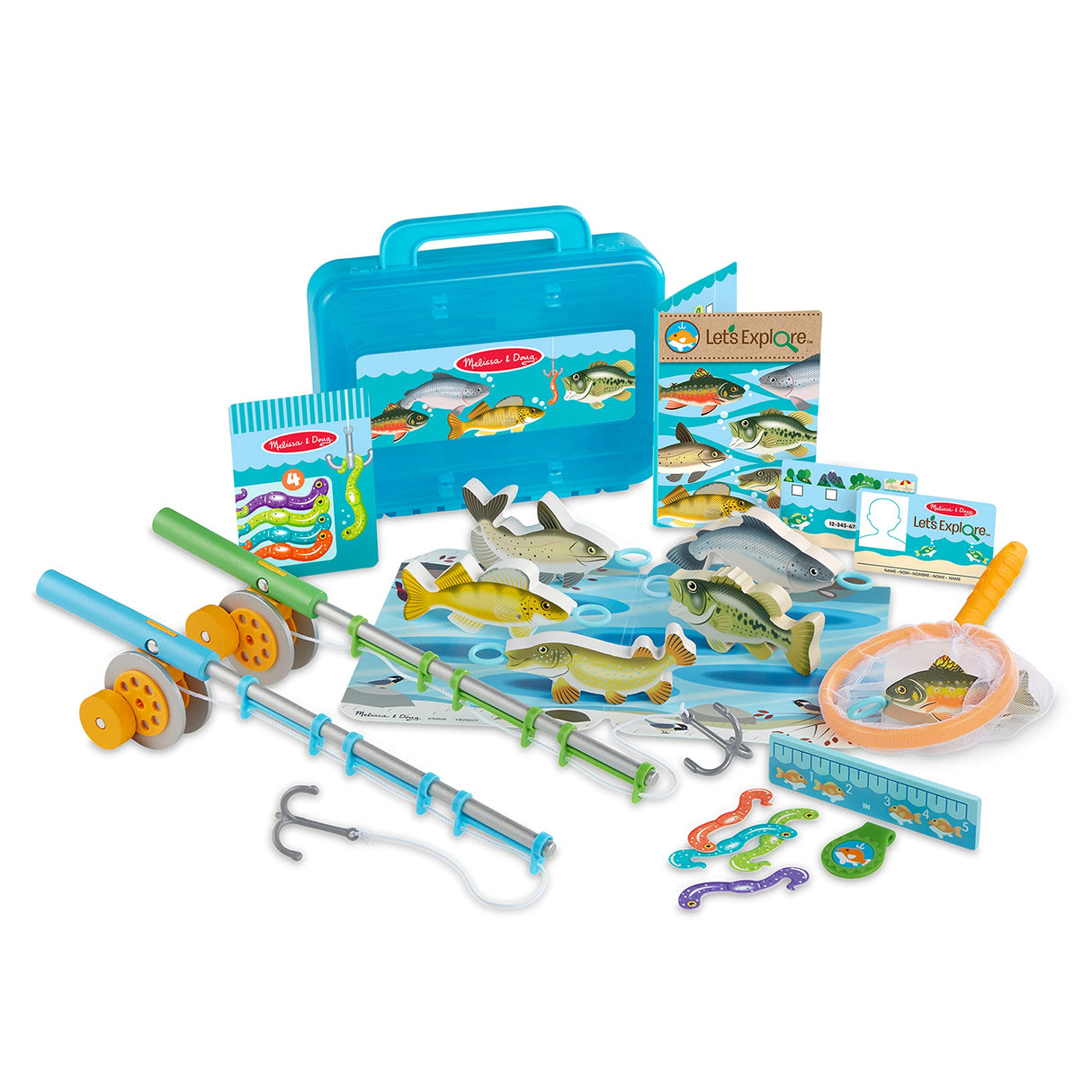 Melissa & Doug Let’s Explore Fishing Play Set – 21 Pieces - for Toddlers And Kids, Pretend Play Fishing Toy, Learning Toys For Kids Ages 3+ Melissa & Doug