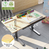 FLEXISPOT Comhar Adjustable Drafting Table, Electric Standing Desk with Storage Drawers for Writing Drawing Crafting Working, 47.2" W x 23.6" D Angle FLEXISPOT