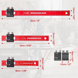 Litorange 3 Pcs Newly Designed Woodworking Ruler Precision Pocket Ruler, Aluminum Inch/Metric Marking Measuring Ruler T Track Ruler (6/8/12 Inch) LitOrange