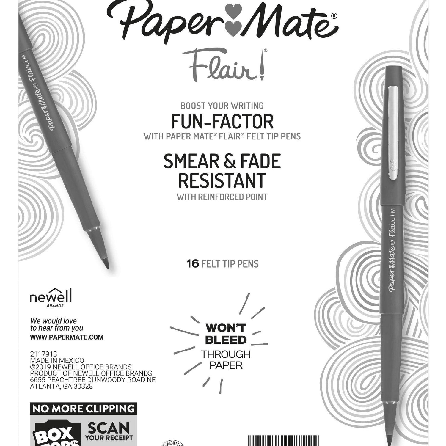 Paper Mate Flair Felt Tip Pens, Medium Point (0.7mm), Assorted Colors, 16 Count Paper Mate