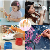 ESRICH Acrylic Paint Brushes Set, 16 Packs/160 Pcs, Pink, Suitable for Acrylic, Oil, Watercolor,Rock Body Face Nail Art,Perfect Suit of Art Painting, ESRICH