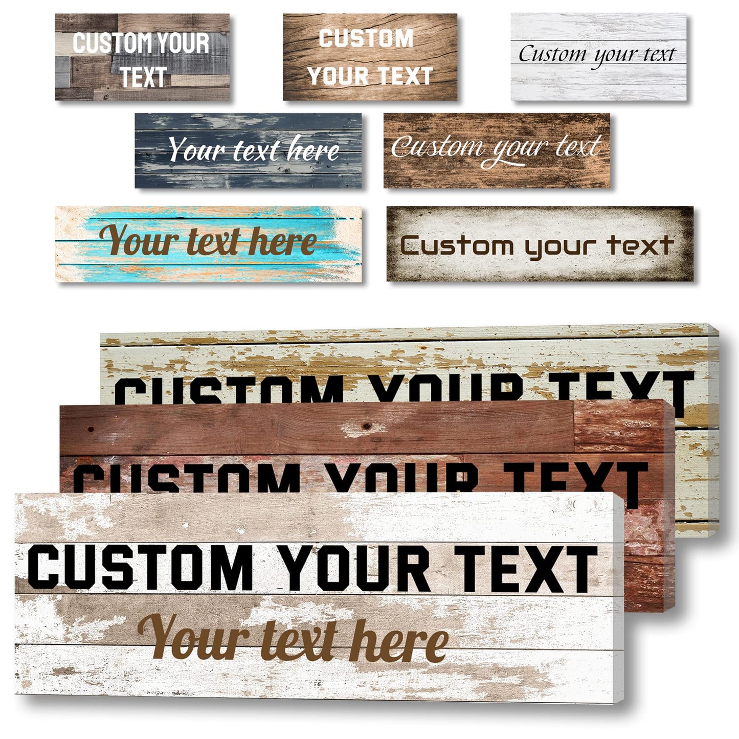 LZIMU Custom Text Signs Wall Decor Personalized Canvas Quote Family Sign Wall Art Wood Background Rustic Farmhouse Decor Framed (6"x18") - WoodArtSupply