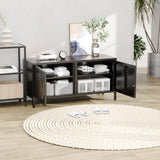 JAHRSTIM Metal Garage Storage Cabinet, Adjustable Shelves & Locking Doors - Garage Cabinets for TV Clothes Shoes Tool Storage and Ammo Locker - Black JAHRSTIM