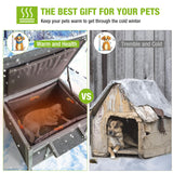 Dog House Insulated for Small Dogs Outdoor Cat House Feral Cat Sheleter with Thermal Liner GUTINNEEN