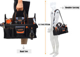 19-POCKETS Tool tote, Tool bag organizer, Electrician tool bag, HVAC tool bag, Tool caddy, Tool bags for electricians, Tool tote bag w/socket WELKINLAND