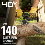 Greenworks 40V 16" Brushless Cordless Chainsaw (Great For Tree Felling, Limbing, Pruning, and Firewood / 75+ Compatible Tools), 4.0Ah Battery and Greenworks