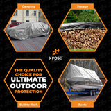 Heavy Duty Poly Tarp - 12' x 20' - 10 Mil Thick Waterproof, UV Blocking Protective Cover - Reversible Silver and Black - Laminated Coating - Grommets Xpose Safety