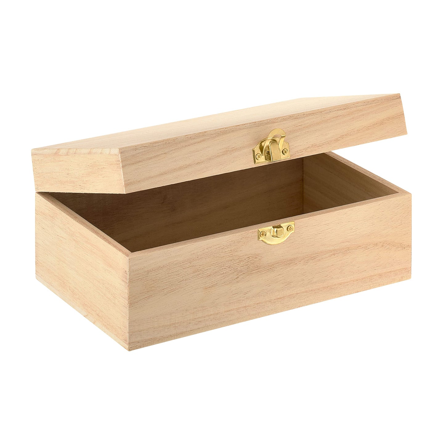 8.4” Unfinished Wooden Box by Make Market - Ready-to-Decorate Wood Box for Trinkets, Coins, Jewlery, Valuables - Bulk 12 Pack