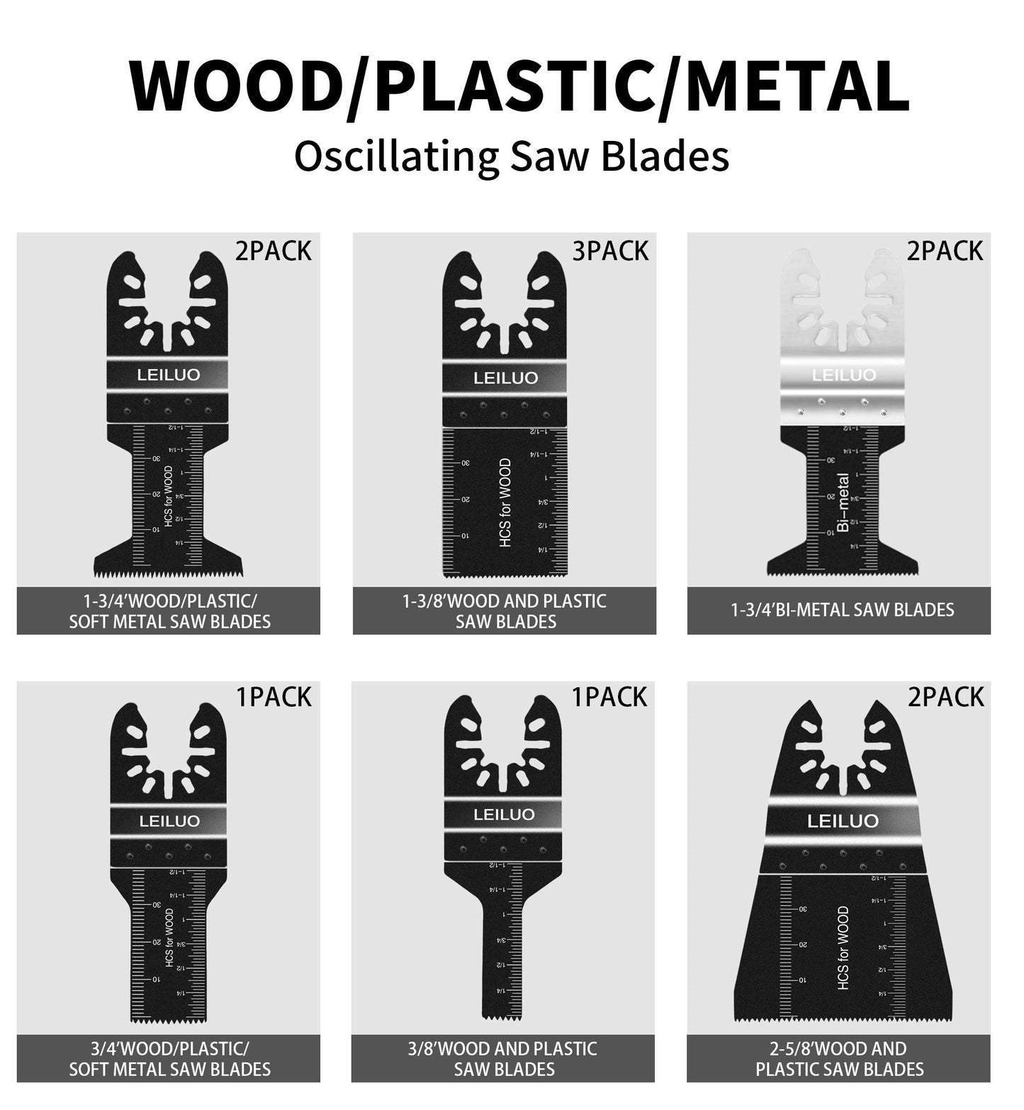 81 Pack Oscillating Saw Blades LEILUO Oscillating Tool Blades to Cut Metal Wood Plastic Multitool Blades Fit Dewalt Milwaukee Makita Worx Rockwell - WoodArtSupply