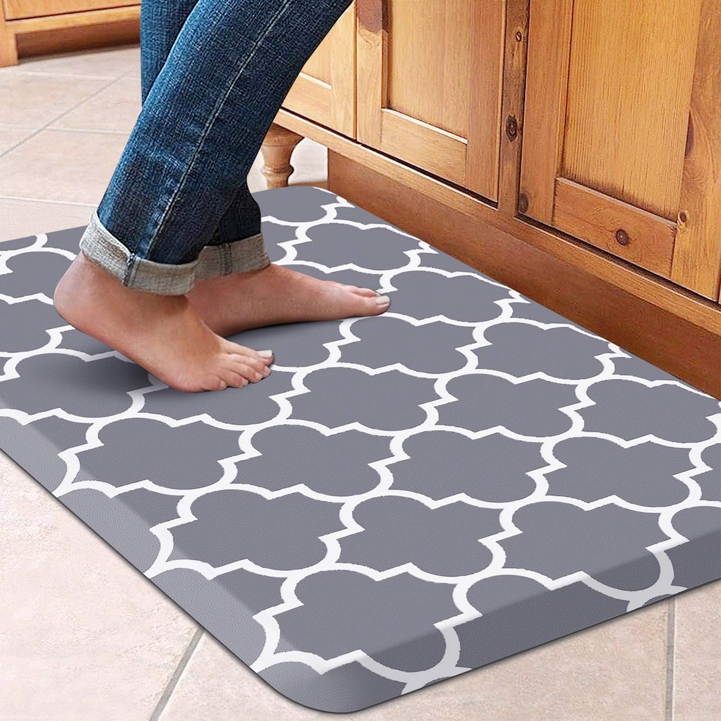 WISELIFE Kitchen Mat and Rugs Cushioned Anti-Fatigue,17.3"x 28",Non Slip Waterproof Ergonomic Comfort Mat for Kitchen, Floor Home, Office, Sink,