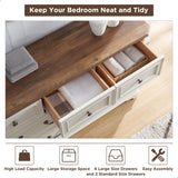 T4TREAM Farmhouse 7 Drawers Dresser Chests for Bedroom, Wood Rustic Tall Chest of Drawers, Dressers Organizer for Bedroom, Living Room, Hallway, T4TREAM