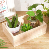 LONG TAO 2 Pcs 7.5" × 5" × 2.4" Natural Wooden Succulent Planter Plant Container Box Window Boxes Rectangular Flower Pot Storage Box for Indoor LONG TAO