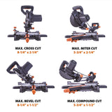 Evolution Power Tools R185SMS+ 7-1/4" Multi-Material Compound Sliding Miter Saw Plus Evolution