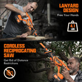 Reciprocating Saw Cordless, Brushless Cordless Reciprocating Saw with 21V 8000mAh Battery, 3000SPM 28mm Reciprocating Stroke, 8 Saw Tool-Free Blade olmlmo