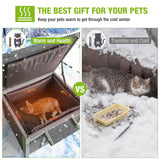 Outdoor Cat House with Insulated Liner Weatherproof Feral Cat Shelter for Winter GUTINNEEN