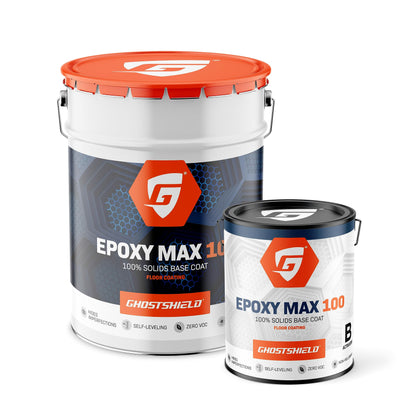 Ghostshield Epoxy Max 100-3 Gallon Kit -100% Solids Epoxy Floor Kit: Epoxy Resin Coating for Garage Floors and Warehouse Floors - Covers up to - WoodArtSupply