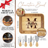 Custom Personalized Premium Charcuterie Cheese Board Set with Spreader Utensil Tools with Any Name The Wedding Party Store
