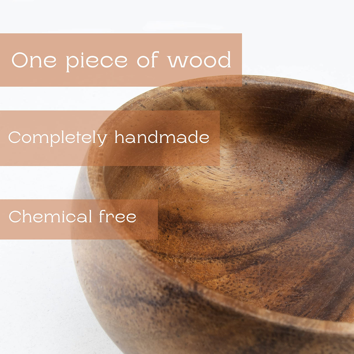 cintika Set of 4 Round Wooden Bowl Set. 4 inch Handmade Calabash Bowl, Small Wooden Bowl Set, Nuts and Small Snacks Serving Bowls, Sauce Bowl, cintika