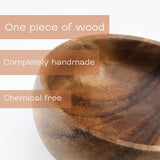 cintika Set of 4 Round Wooden Bowl Set. 4 inch Handmade Calabash Bowl, Small Wooden Bowl Set, Nuts and Small Snacks Serving Bowls, Sauce Bowl, cintika