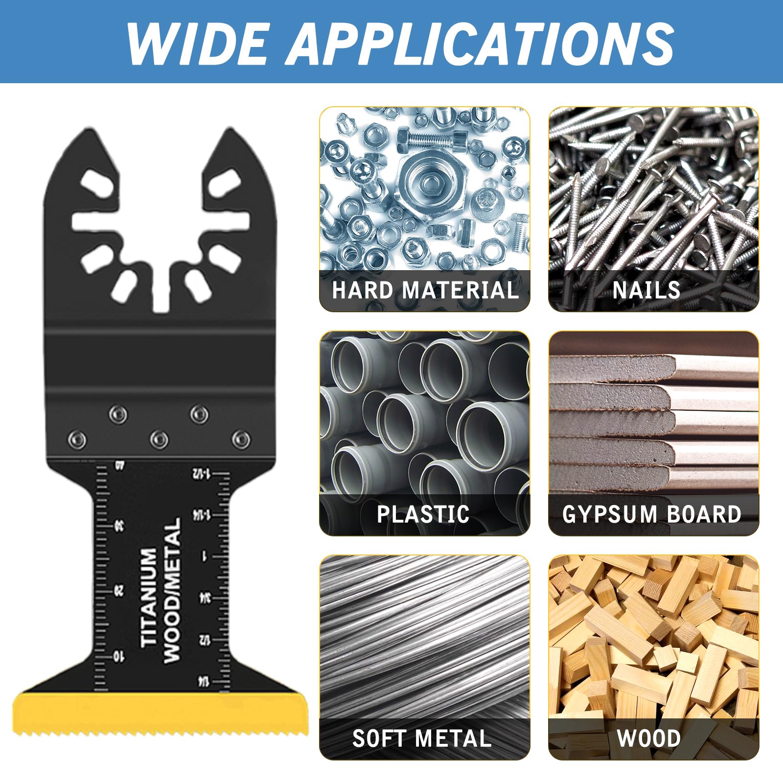 91Pack Oscillating Saw Blades,Premium Oscillating Tool Blades to Cut Wood Metal Plastics, Multitool Blades Kit Compatible with Dewalt Milwaukee - WoodArtSupply